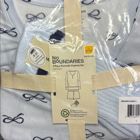 N/B Knit Relaxed Long Sleeve Henley Sleep Top & Shorts with Socks 3 Piece Set - Picture 5 of 5